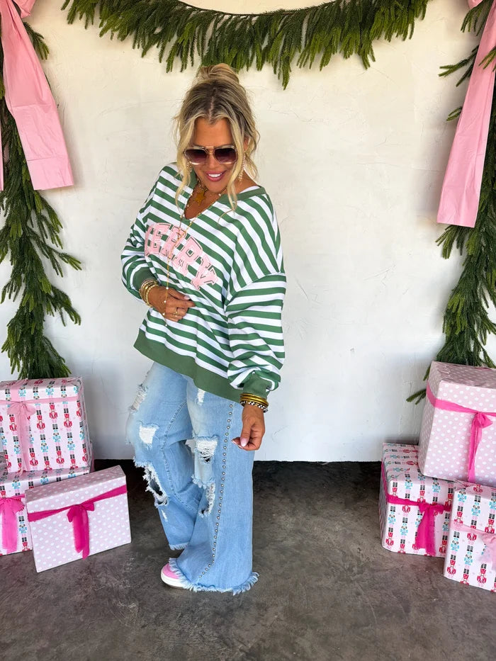 PREORDER: Jolly & Merry Oversized Pullover // ETA Oct - early Nov