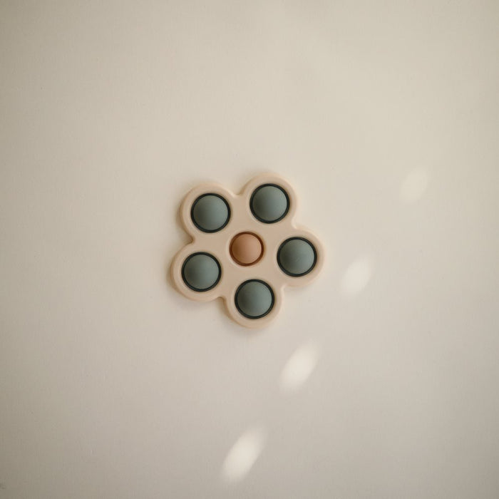 mushie - Press Toy - Flower - Dried Thyme/Natural/Shifting Sand - Lifestyle Cut 1