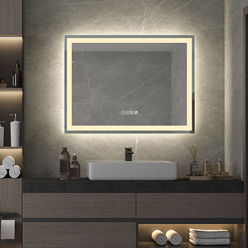 Prior Creek Wilmette 32" x 24" LED Mirror with Bluetooth Prior Creek Lighted Mirror Dongguan Jitai Electronic Technology Co.,