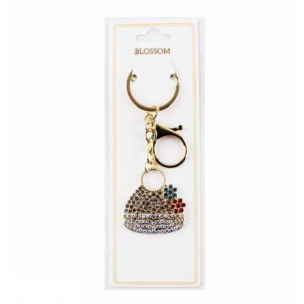 Product Title Blossom Rhinestone Handbag Keychain – Sparkling Crystal Purse Charm & Bag Accessory (IKC-971)
