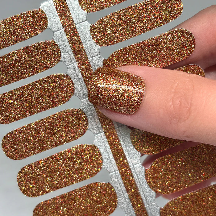 Pumpkin Spice Glitter Nail Wraps