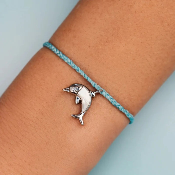 Pura Vida Mother Of Pearl Dolphin Charm Bracelet