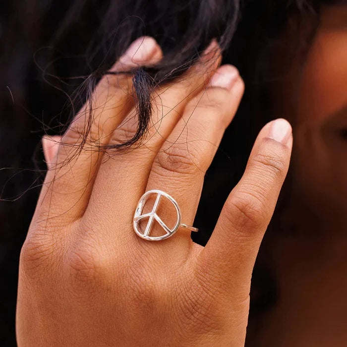 Pura Vida Peace Sign Ring