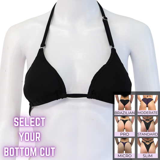 QS SZ: Matte Black Posing Practice Suit. Small/Select Your Bottom.  Angel Competition BikinisThe best NPC Competition Suits for the Bikini Division, Fit Model Division Suits, and bodybuilding suits.