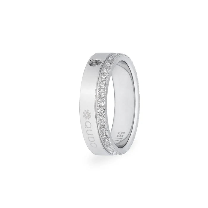 Qudo San Remo Silver Ring with Stone Band