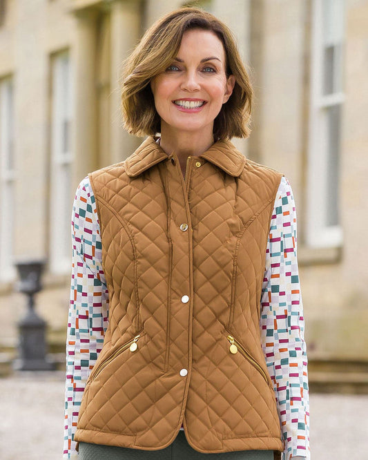 Quilted Gilet - Gold - Country Collection
