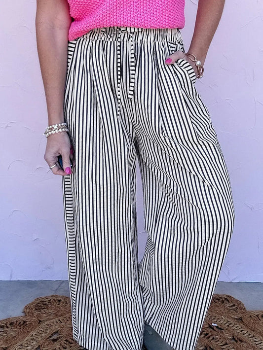Ready For It Black Stripe Casual Pants