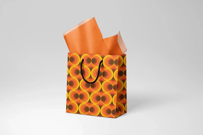 Retro Orange Circles Gift Bag