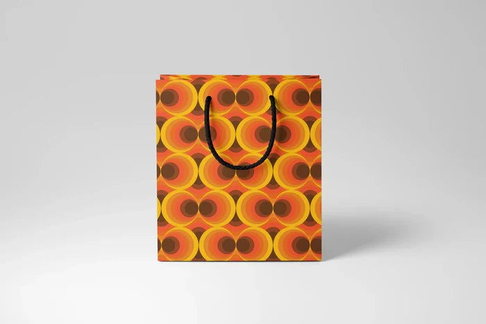 Retro Orange Circles Gift Bag