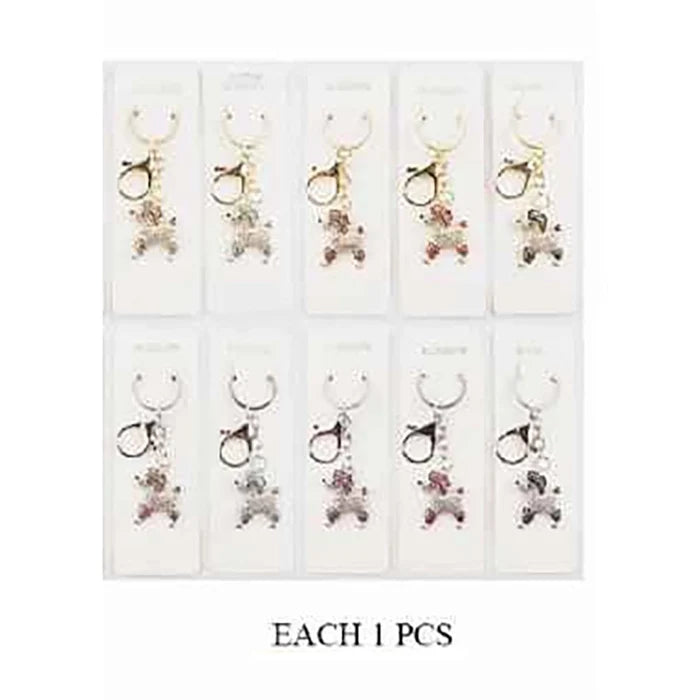 Rhinestone Poodle Dog Keychain – Sparkling Crystal Animal Bag Charm ( IKC-928)