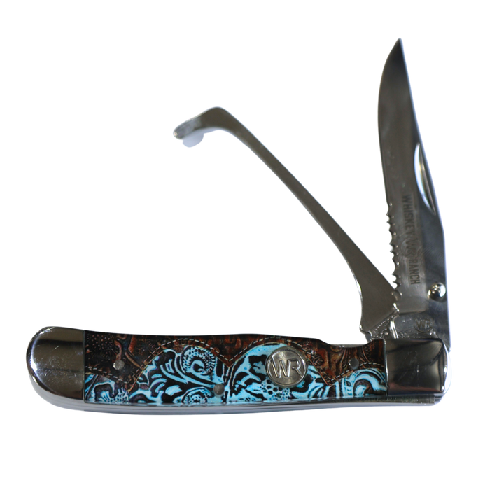 Rusted Nail Knives | Tooled Country | Acrylic w/ Clip | Hoofpick Knife