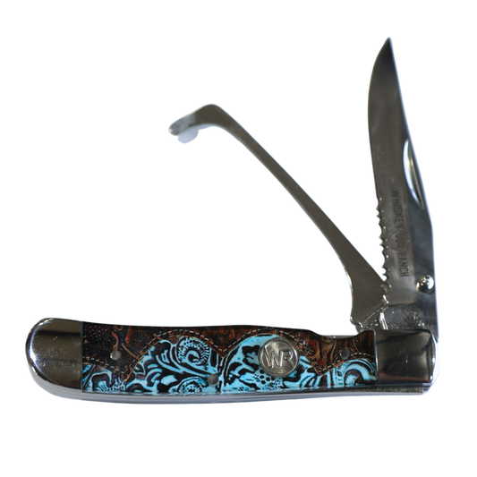 Rusted Nail Knives | Tooled Country | Acrylic w/ Clip | Hoofpick Knife