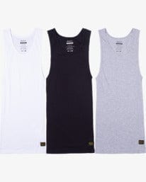 RVCA Mens Day Shift 3 Pack Tank Tops