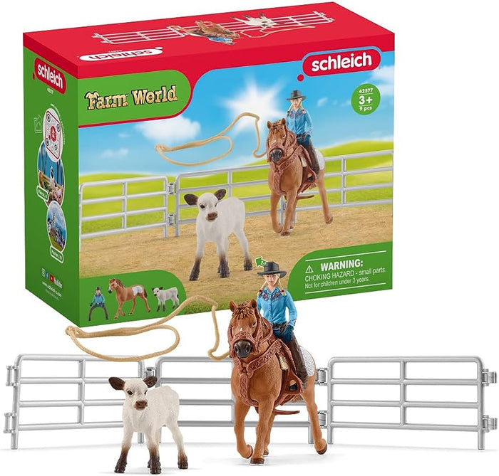 Schleich Farm World Team Roping Fun 9 Pce
