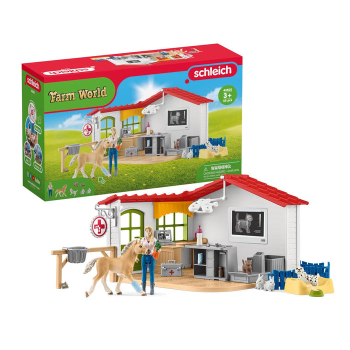 Schleich Farm World Veterinarian Practice w/ Pets 43 Pce