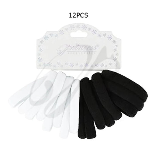 Seamless Cotton Hair Ties (Black & White Set) (RB-010BW)