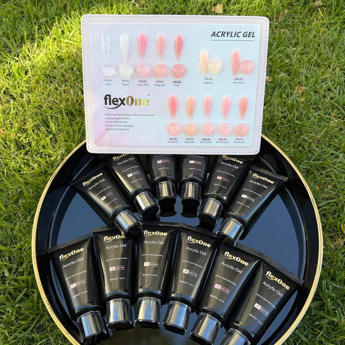 Set 12 Colors FlexOne Poly Gel/ Acrylic gel+ Free Gift