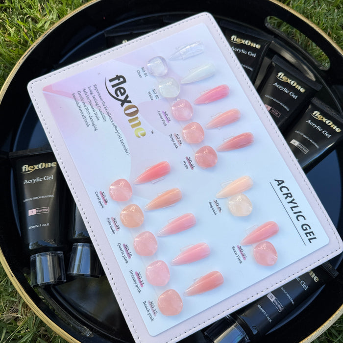 Set 12 Colors FlexOne Poly Gel/ Acrylic gel+ Free Gift