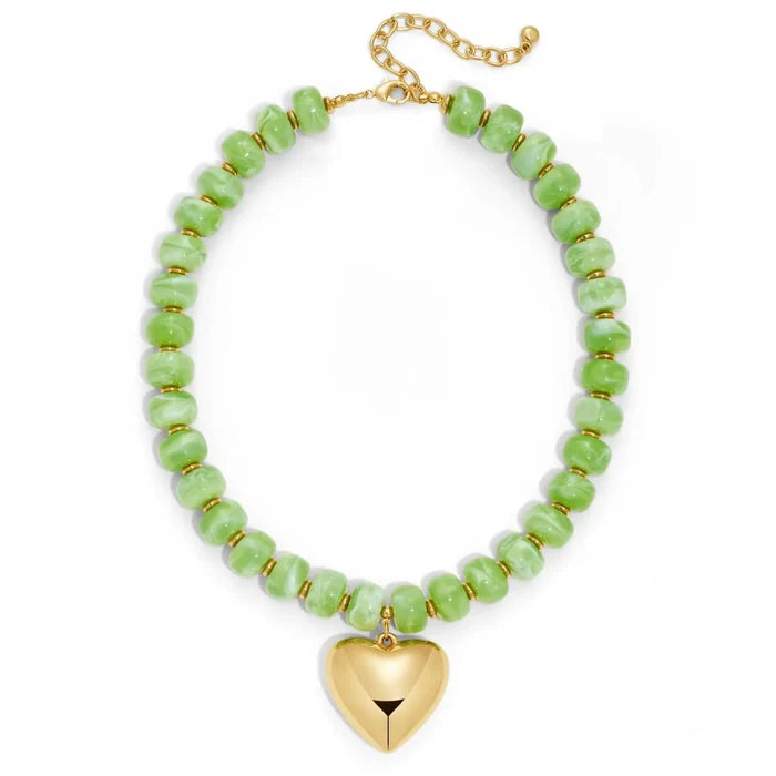 Lime Green with Gold Heart