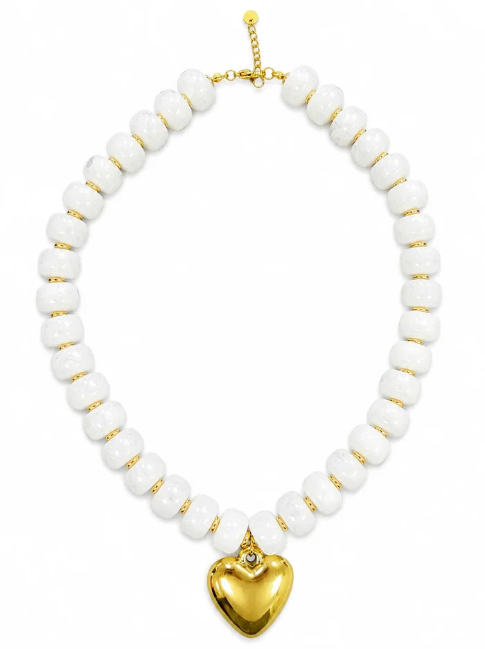 White with Gold Heart