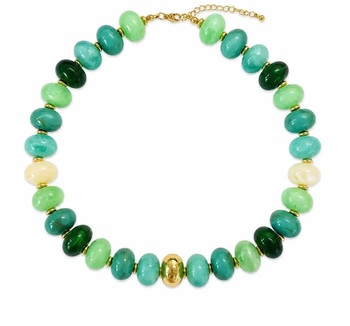 SHIPS FAST // Beaded Necklaces - Multiple Colors with Gold Heart // ships in about a week