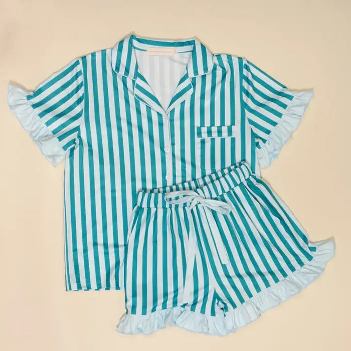 Sicily Stripes Slumber Party Pajama Shorts Set