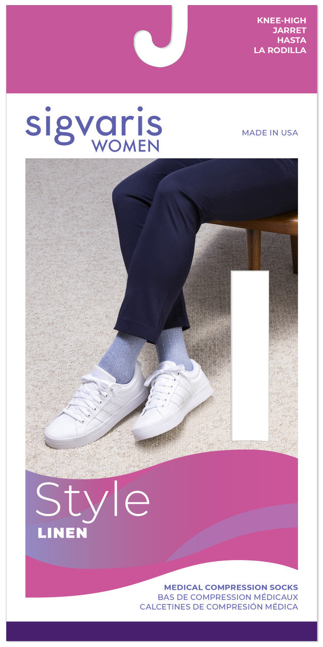 Sigvaris Women's Linen Ribbed Socks 20-30mmHg