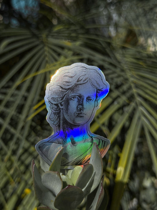Silent Philosopher vinyl sticker with gothic scholar artwork