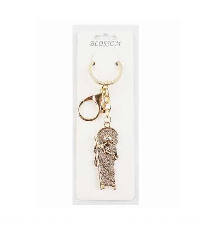 Sparkling 'Santa Muerte' Keychain Duo - Protection & Style