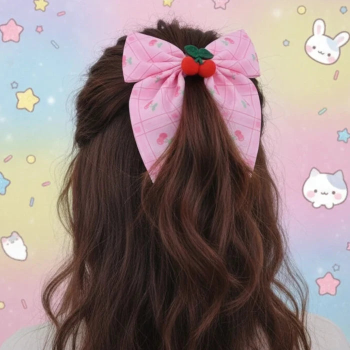 Sweet Cherry Plaid 12cm Statement Bow
