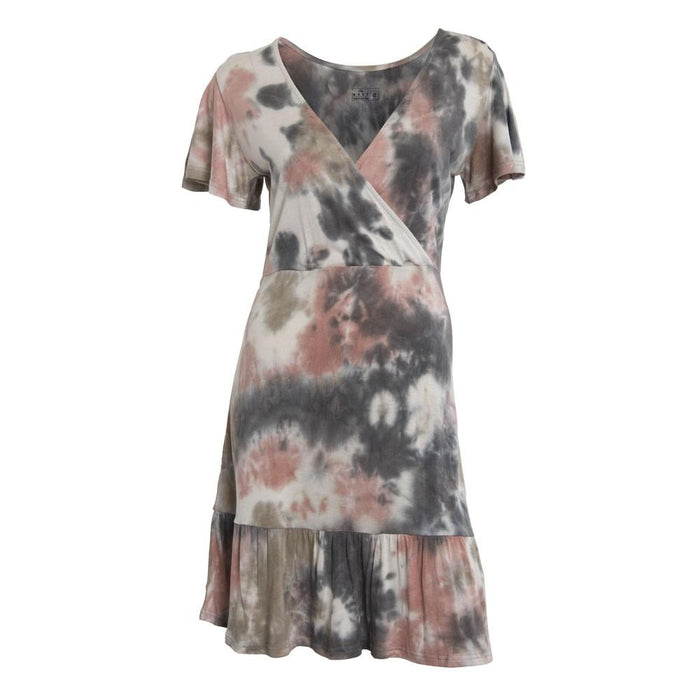 Vestido En V tie dye Grey Rose