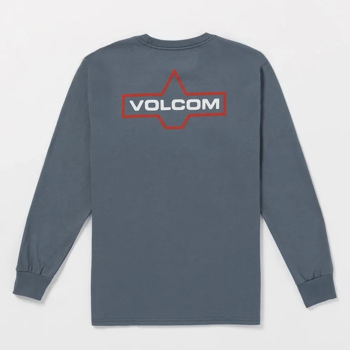 Volcom Branding Iron LS Mens T Shirt - Dark Slate Mens Longsleeve Tee