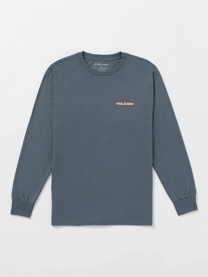 Volcom Branding Iron LS Mens T Shirt - Dark Slate Mens Longsleeve Tee