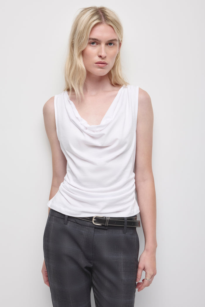 Women's Draped Tank in White