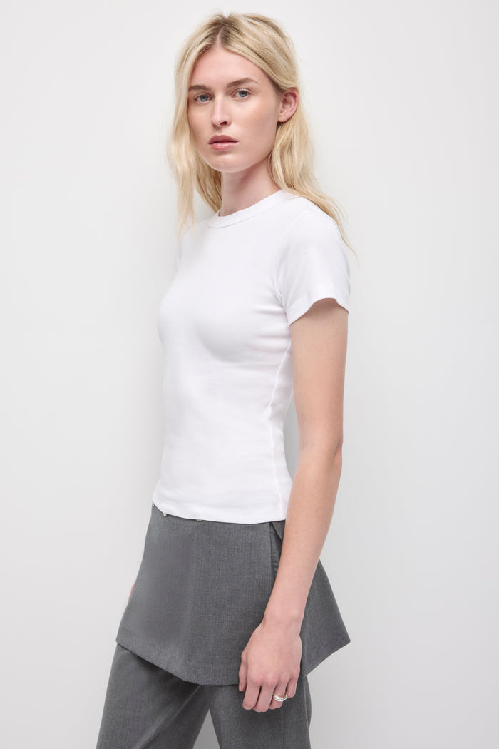 Women's Micro Rib Tee  in White