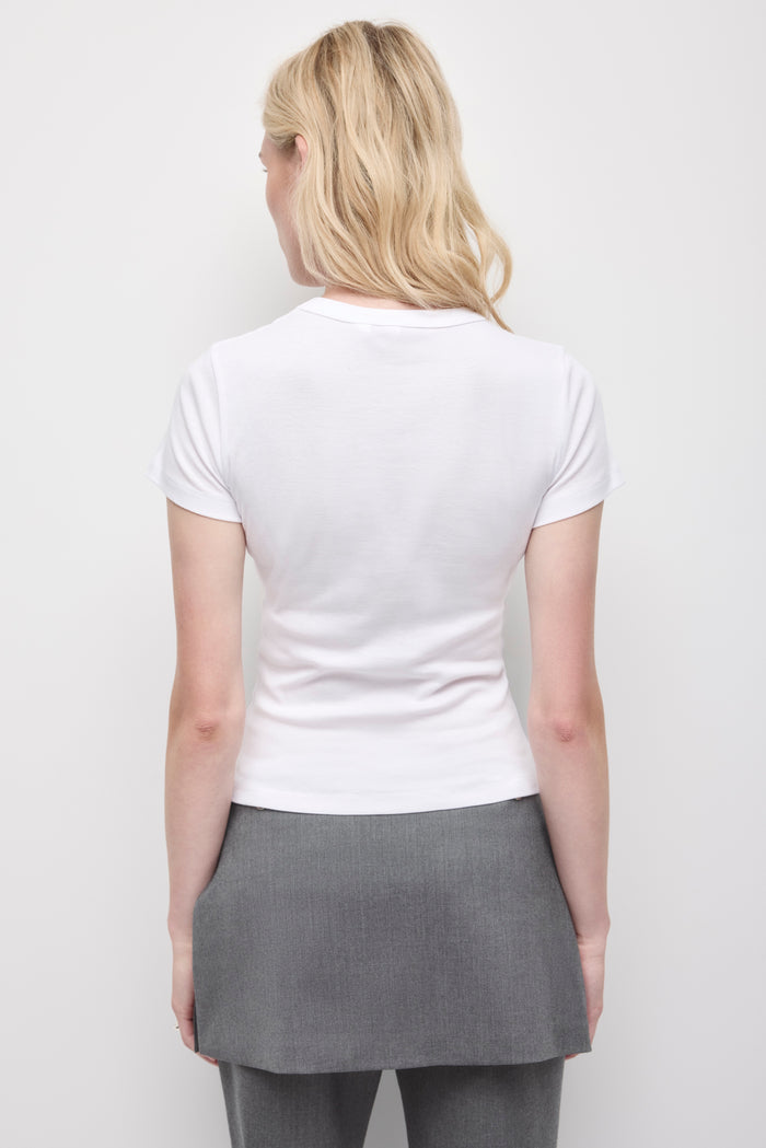 Women's Micro Rib Tee  in White