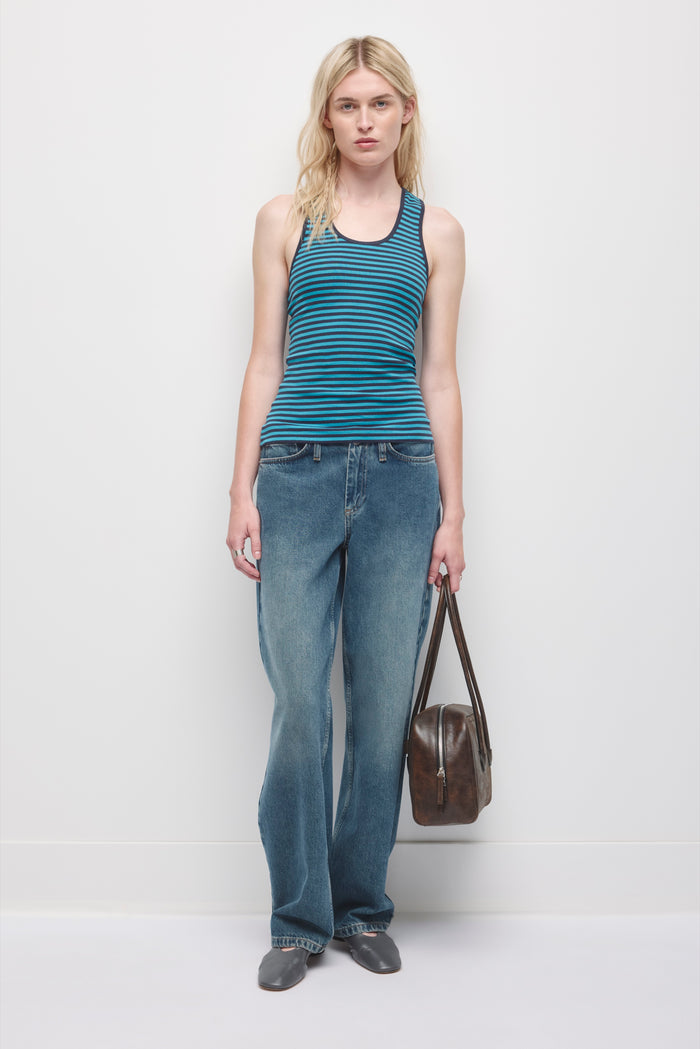 Women's Scoop Racerback Tank in Cerulean/Deep Ocean
