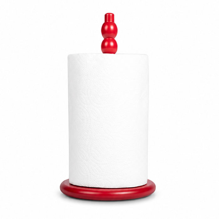 Wooden Kitchen Roll Holder in Chilli Red