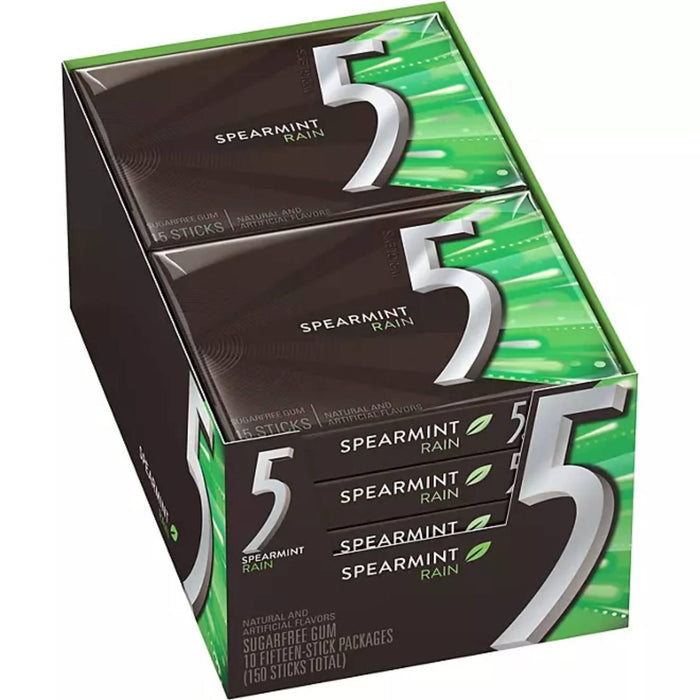 5 Gum Spearmint Rain 15-Stick 10 Pack
